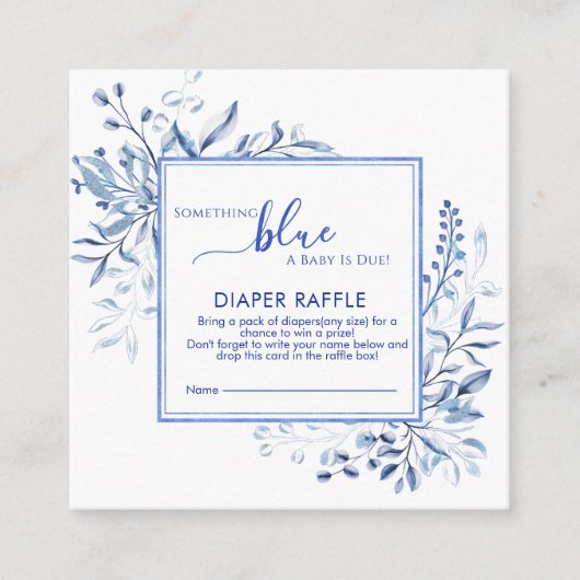 Blue Wildflower Something Blue Diaper Raffle  Begleitkarte (Vorderseite)