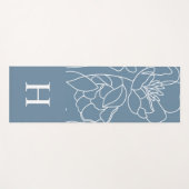 Blue Wildflower Watercolor Custom Name Yogamatte (Vorderseite (Horizontal))