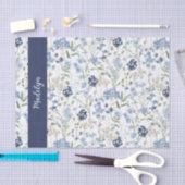 Blue Wildflower Watercolor Name Seidenpapier (Handwerk)