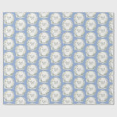 Blue Wildflower Wreath Elegant Botanical  Geschenkpapier (Flach)