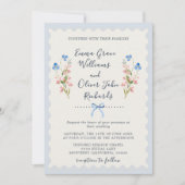 Blue Wildflowers Romantic Garden Wedding Einladung (Vorderseite)