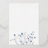 blue wildflowers winter wedding folieneinladung (Rückseite)