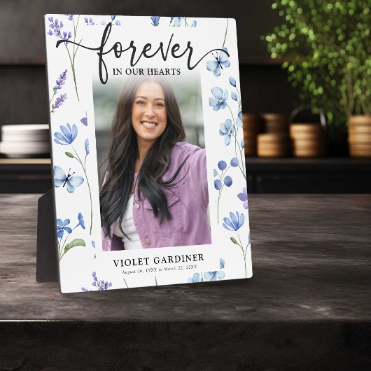 Blue Wildlfower Foto Forever in unserem Herzen Fotoplatte