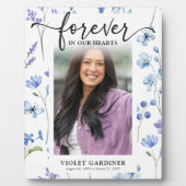 Blue Wildlfower Foto Forever in unserem Herzen Fotoplatte (Vorderseite)