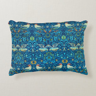 Blue William Morris Art Birds Pillow Dekokissen