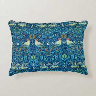Blue William Morris Art Birds Pillow Dekokissen