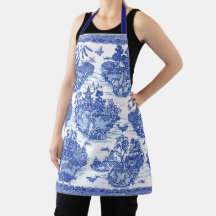 Blue Willow Animal Pagoda Vintag Oriental Toile