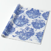 Blue Willow Animal Rabbit Dex Bird Toile Art  Geschenkpapier (Ungerollt)