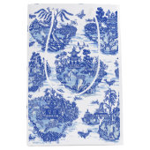 Blue Willow Animal Rabbit Dex Bird Toile Art Mittlere Geschenktüte (Vorderseite)