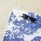 Blue Willow Animal Rabbit Dex Bird Toile Art  Strandtuch (Beispiel)