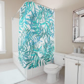Blue Willow Blätter Duschvorhang (Beispiel)