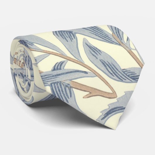 Blue Willow Bough (von William Morris) Neck Tie Krawatte (Gerollt)