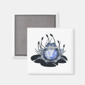 Blue Willow Bull Frog Magnet (Vorderseite/Rückseite)