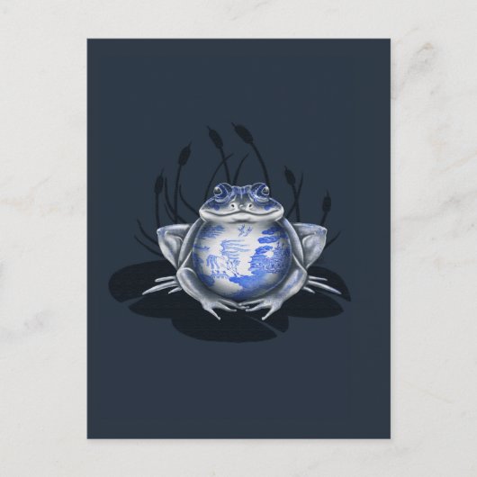 Blue Willow Bull Frog Postcard Postkarte (Vorderseite)