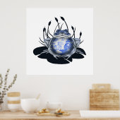 Blue Willow Bull Frosch Poster (Küche)