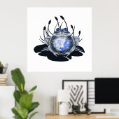 Blue Willow Bull Frosch Poster (Heimbüro)