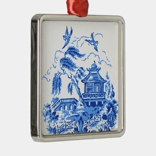 Blue Willow China Blue & White Ornament (Rechts)