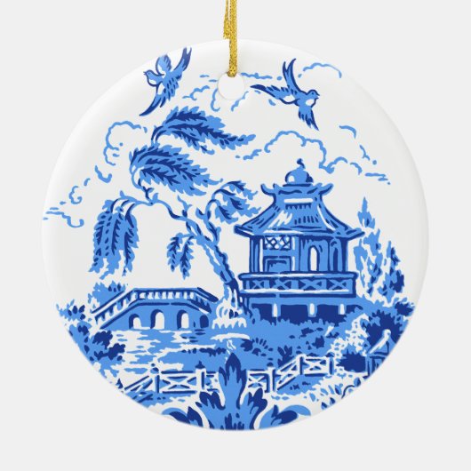 Blue Willow China Blue & White Ornament (Hinten)