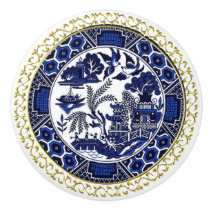 Blue Willow China Design Keramik Cabinet Knob v3 Keramikknauf