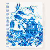 Blue Willow China Design Sketchbook Notebook Notizblock (Vorderseite)