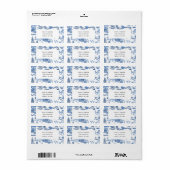 Blue Willow Chinoiserie Address Labels Adressaufkleber (Vorne)