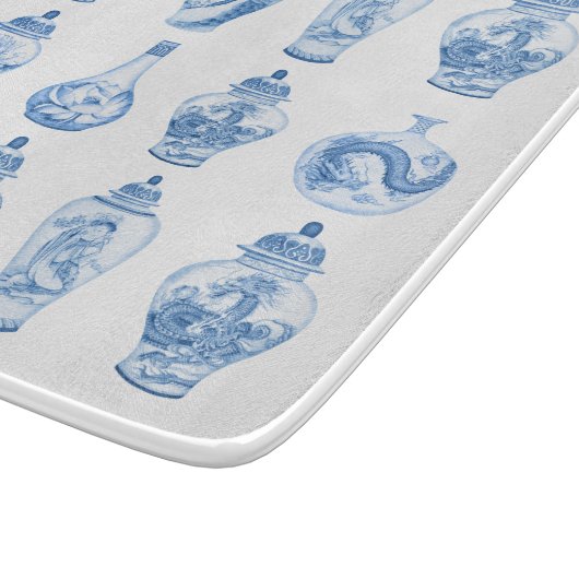 Blue Willow Chinoiserie Ginger Jars China Schneidebrett (Ecke)