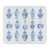 Blue Willow Chinoiserie Ginger Jars China Schneidebrett (Vorderseite)