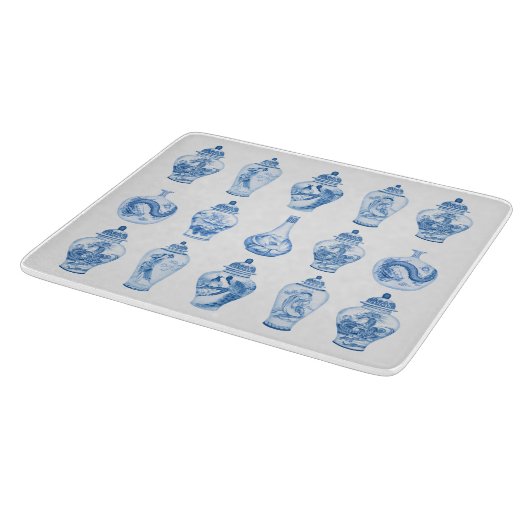 Blue Willow Chinoiserie Ginger Jars China Schneidebrett (Ecke)