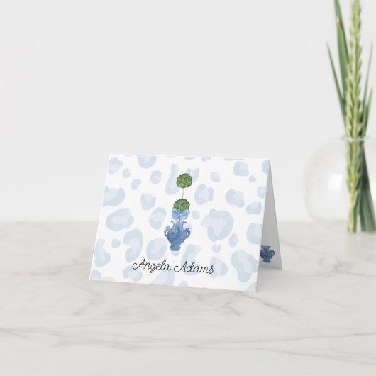 Blue Willow Chinoiserie Leopard Ginger Jars Dankeskarte (Vorderseite)
