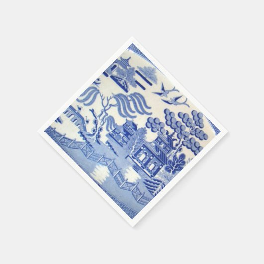 Blue Willow Cocktail Napkins werden Sie stolz mach Serviette (Ecke)
