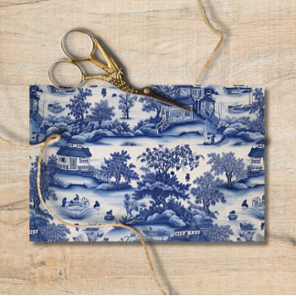 Blue Willow Decoupage Paper Seidenpapier