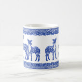 Blue Willow Deer Buck Doe Einziges Whimsisches Tie Kaffeetasse (Mittel)
