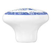 Blue Willow Design Blumenkranpaare rechts Keramikknauf (Seitenansicht)