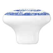 Blue Willow Design Bunny Rabbit Niedlich Whimsical Keramikknauf (Seitenansicht)