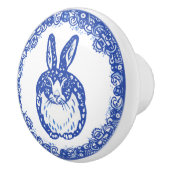Blue Willow Design Bunny Rabbit Niedlich Whimsical Keramikknauf (Rechts)