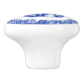 Blue Willow Design Rabbit Niedliche Gesichter Link Keramikknauf (Seitenansicht)