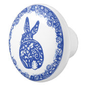 Blue Willow Design Rabbit Niedliche Gesichter Link Keramikknauf (Rechts)
