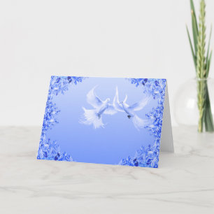 "Blue Willow Doves" ~ Blank Inside Greeting Card Karte