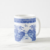Blue Willow Eichhörnchen Fox Duck Isle of Animals Kaffeetasse (VorderseiteRechts)