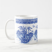 Blue Willow Eichhörnchen Fox Duck Isle of Animals Kaffeetasse (Links)