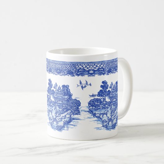 Blue Willow Fox Isle of Animals Classic Fun Design Kaffeetasse (VorderseiteRechts)
