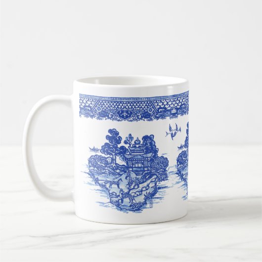 Blue Willow Fox Isle of Animals Classic Fun Design Kaffeetasse (Links)