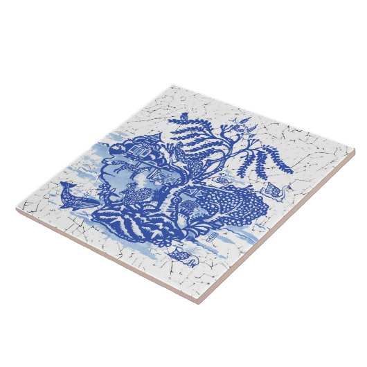 Blue Willow Fox Kaninchen Eichhörnchen Bird Whale  Fliese (Seite)