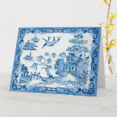 Blue Willow Grußkarte Karte (Gelbe Blume)