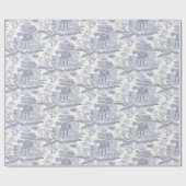 Blue Willow in Gray Blue Lumbar PIllow Geschenkpapier (Flach)