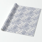 Blue Willow in Gray Blue Lumbar PIllow Geschenkpapier (Ungerollt)