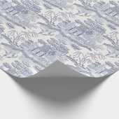 Blue Willow in Gray Blue Lumbar PIllow Geschenkpapier (Ecke)