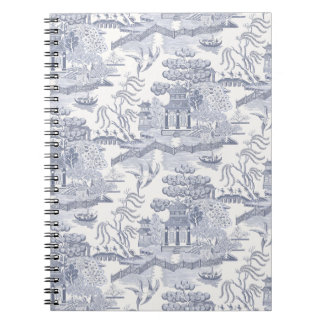 Blue Willow in Gray Blue Notizblock