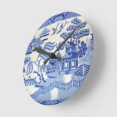 Blue Willow Kitchen Clock Runde Wanduhr (Winkel)
