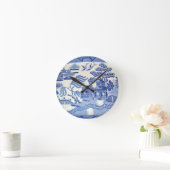 Blue Willow Kitchen Clock Runde Wanduhr (Zuhause)